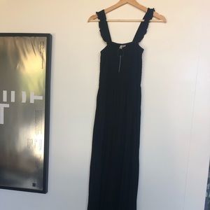 BNWT Asos Black Knit Rayon Flutter Strap Maxi